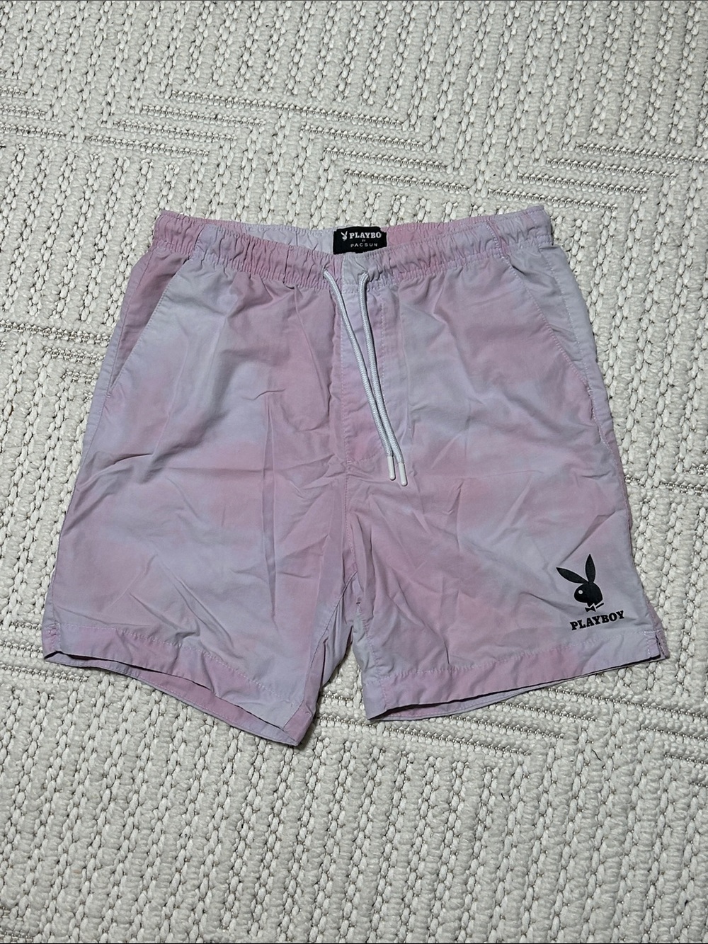PLAYBOY Pink and Lavender Tie-Dye Swim Shorts